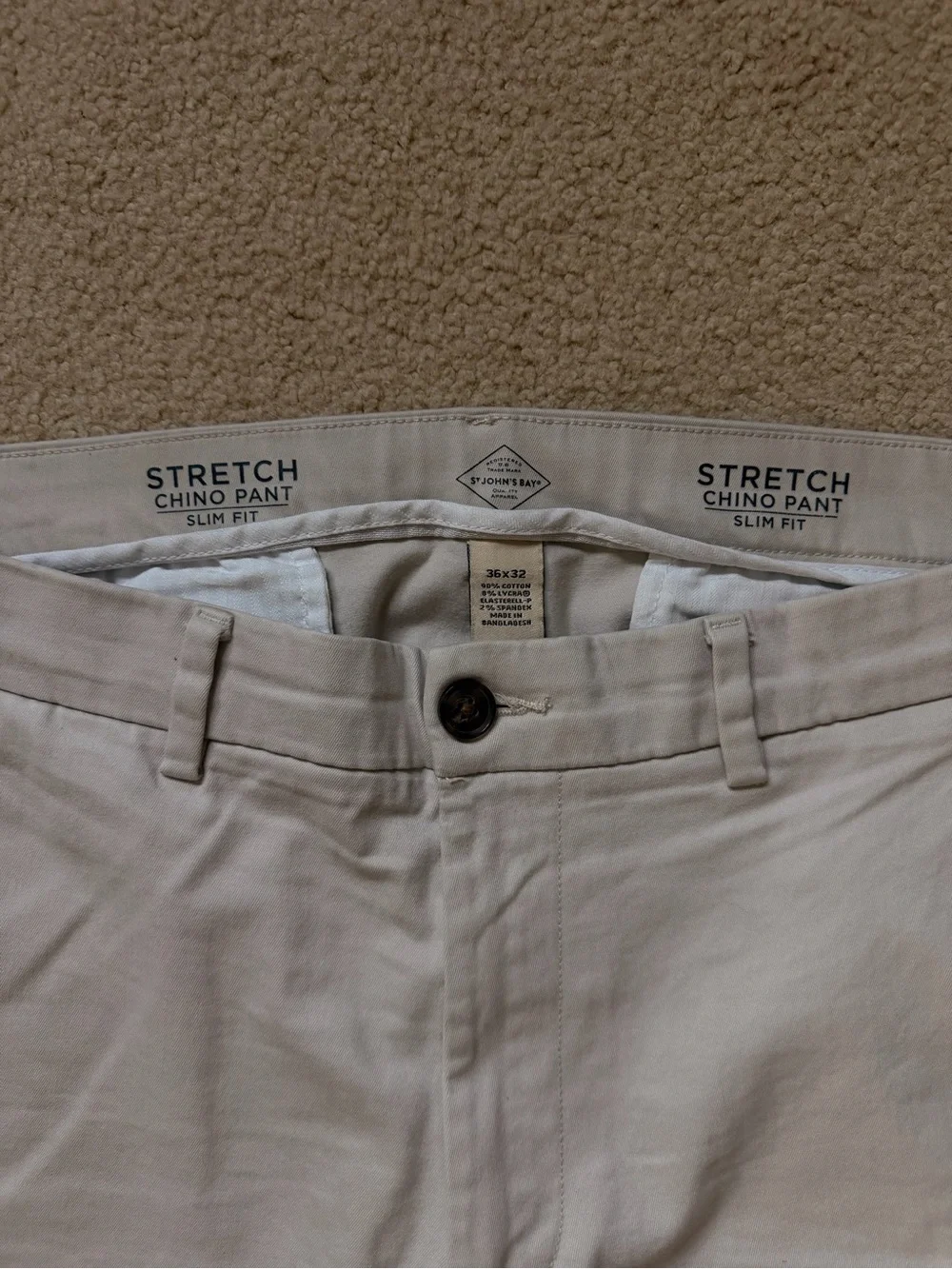 St. John's Bay Beige/Tan Straight-Leg Chinos